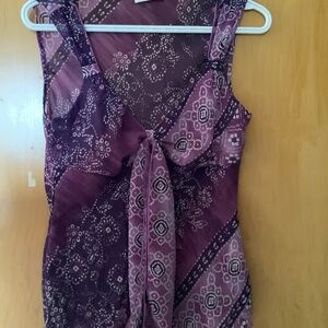 IZ Byer California Sleeveless Women,s Blouse Purple Size L